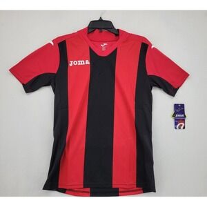 Joma Pisa V Short-Sleeved Soccer Jersey T-Shirt Youth XL Red Black Striped
